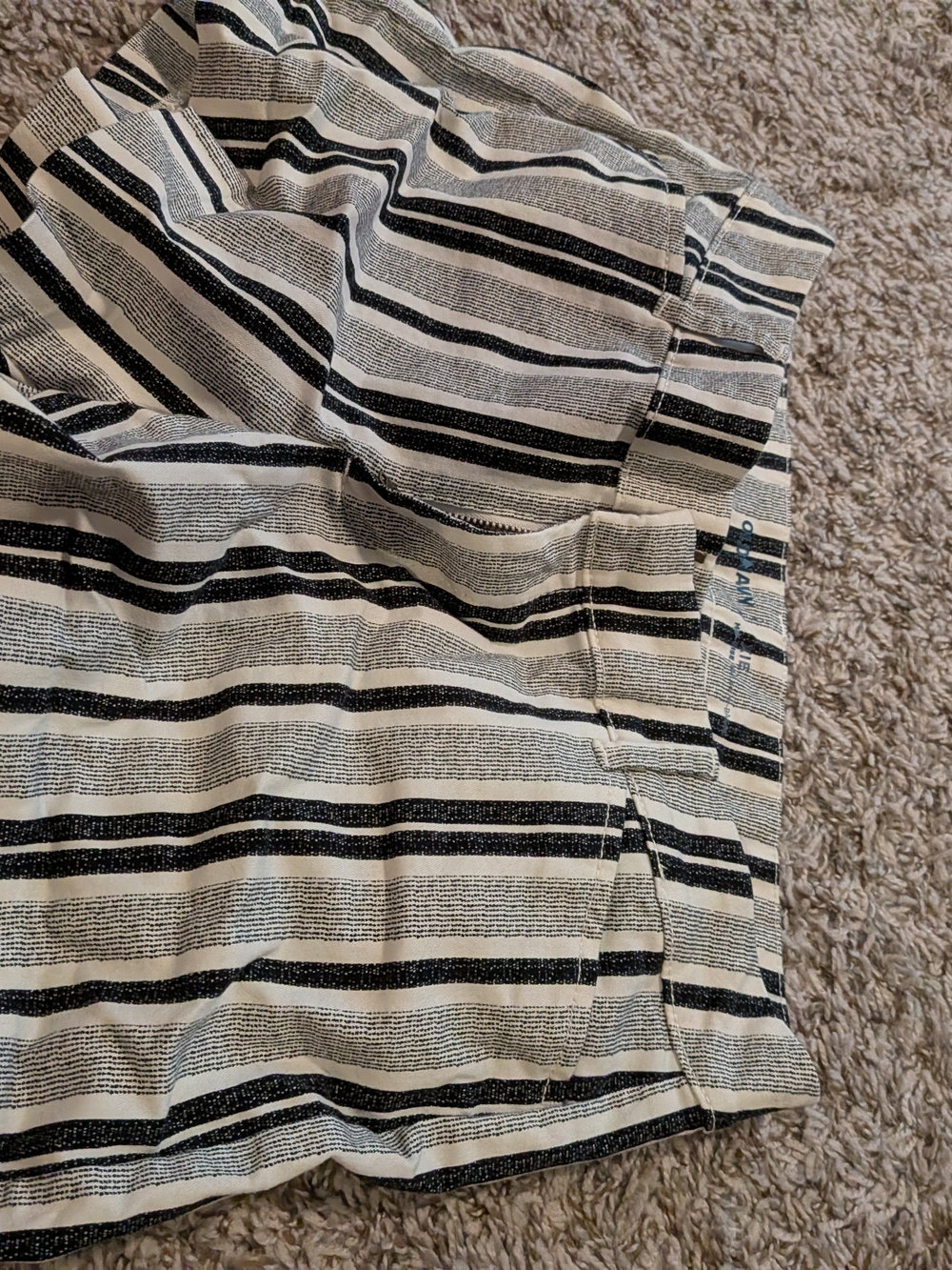 Old Navy Pixie Black & White Striped Mid Rise Shorts